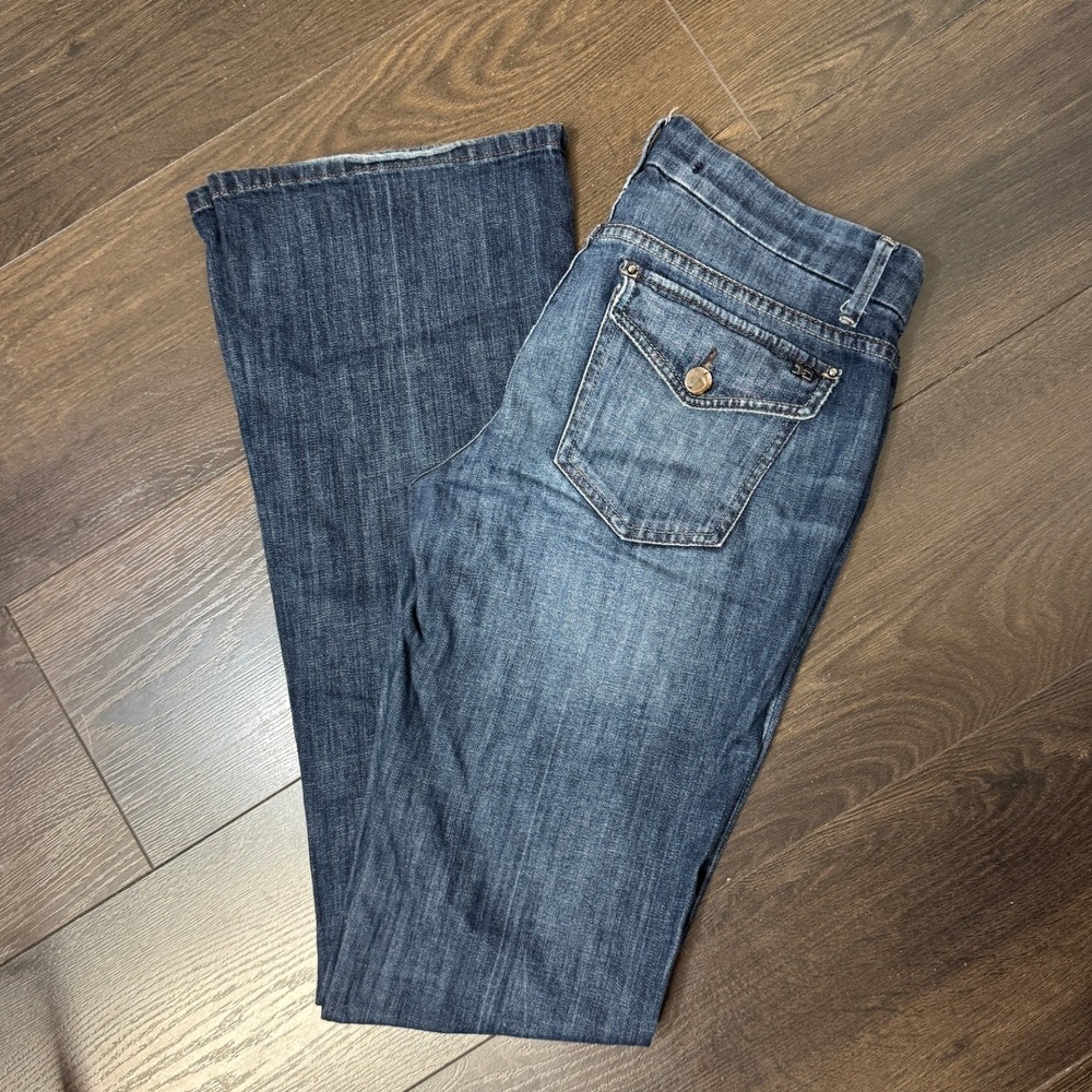 Joes Jeans Rocker Fit Halo Wash Bootcut Flap Pocket Low Rise 28 x 35 Extra Long